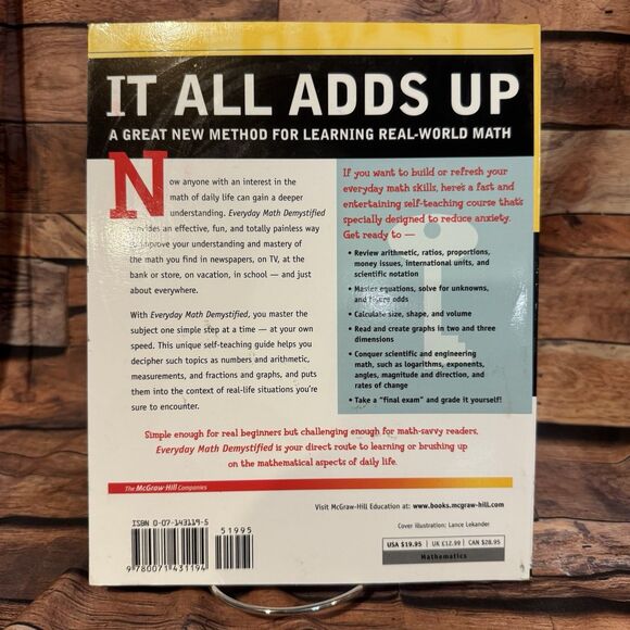 Everyday Math Demystified Stan Gibilisco Self-Teaching Guide McGraw-Hill Book - Picture 2 of 11